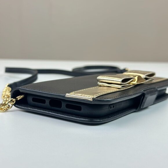 Ferragamo Black Leather Iphone Case shoulder Bag Crossbody - Picture 3 of 6